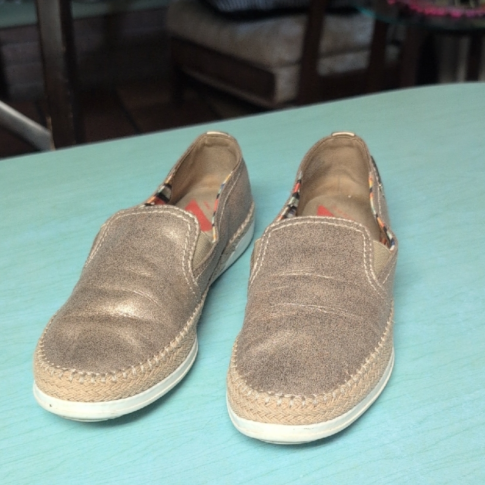 Anne Klein Gold Sneakers Comfortable Slip-On